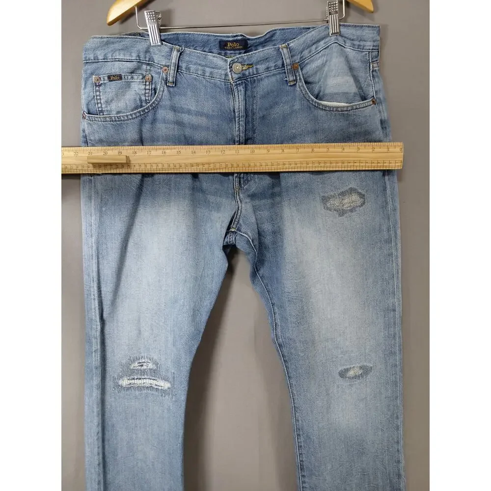 6IP9 Vintage Polo Ralph Lauren Stretch Training Jeans Men Straight Size 38X30
